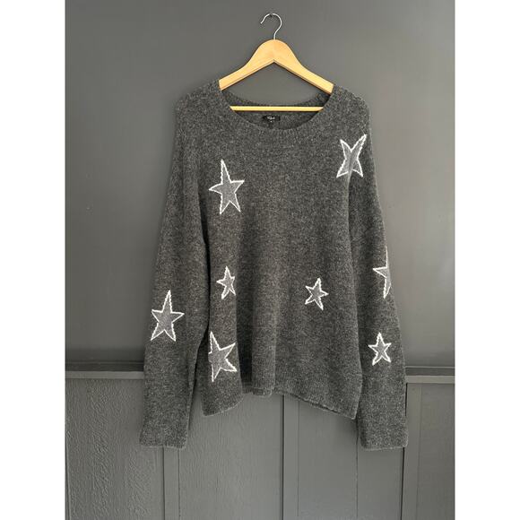 Rails Virgo Charcoal White Stars Cashmere Blend Pulliver Sweater Size XL - Picture 4 of 13